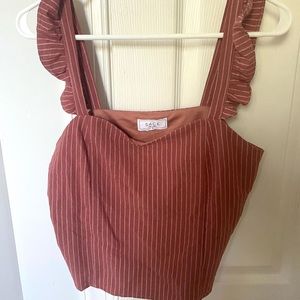 Sage the Label Dusty Pink Striped Top